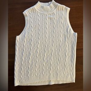 Vintage Y2K Claiborne White Sweater Vest Collegiate, Preppy, Old Money, Academia